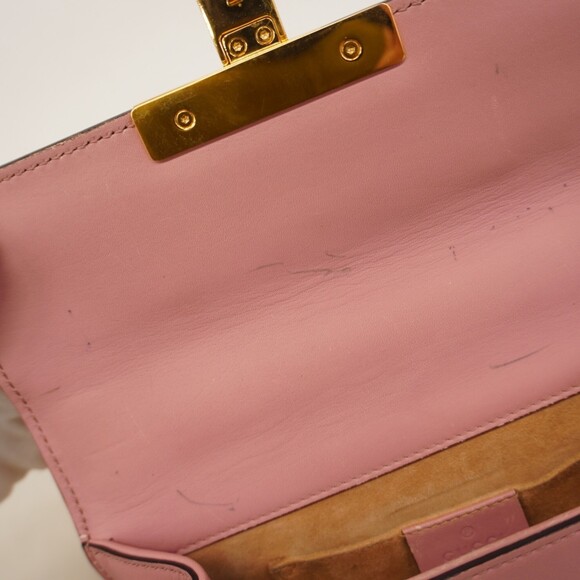 Gucci Padlock Shoulder Bag 432182 Leather Pink Women's P2113622 - Picture 13 of 16